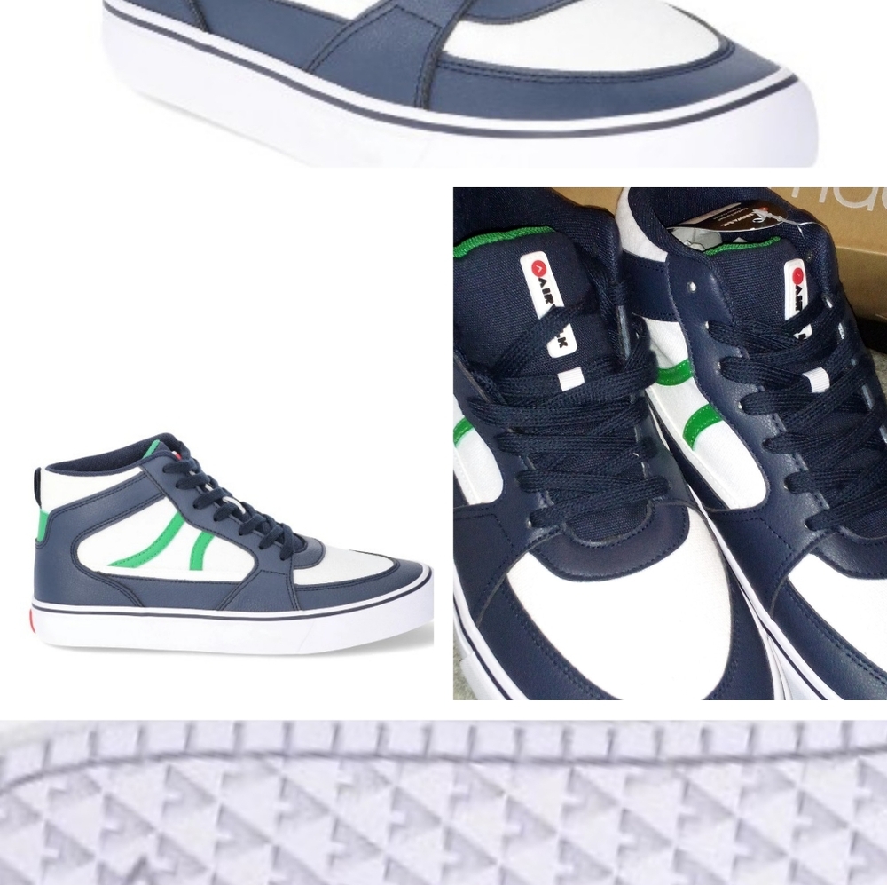 🏷️😎 Men's Airwalk Grind Sneakers White navy blue & green NWT  Ankle support